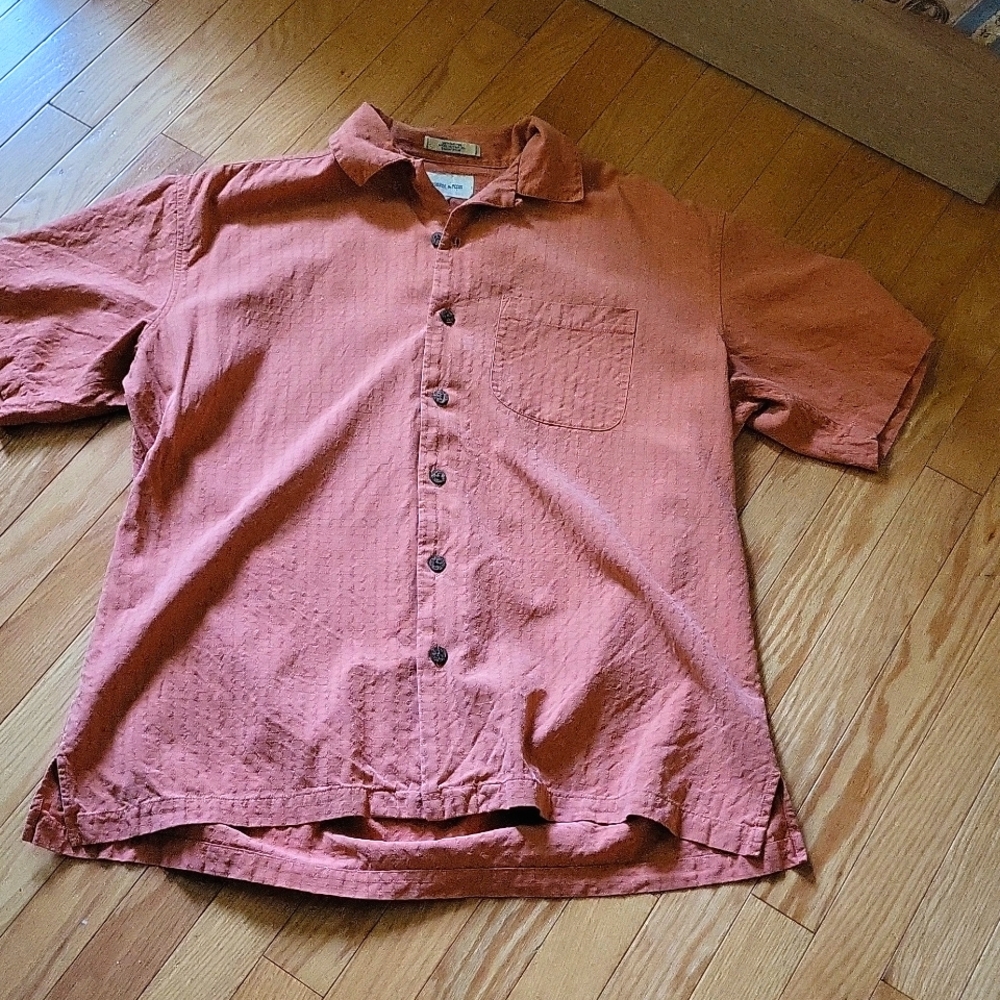 Joseph & Feiss Men’s silk shirt orange, Size L